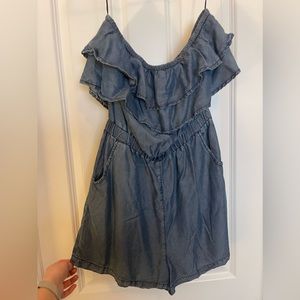 Denim strapless romper, size medium.